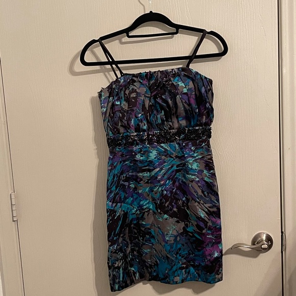 BCB Generation Blue and Purple Beaded Prom Dress - Picture 1 of 5